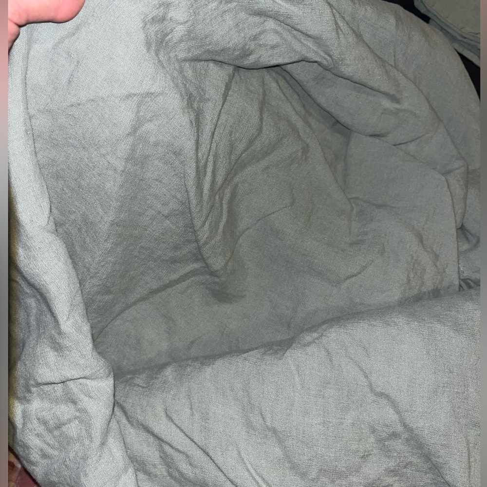 Casaluna ~ Green 100% Linen Sheet Set~Full - Picture 3 of 11